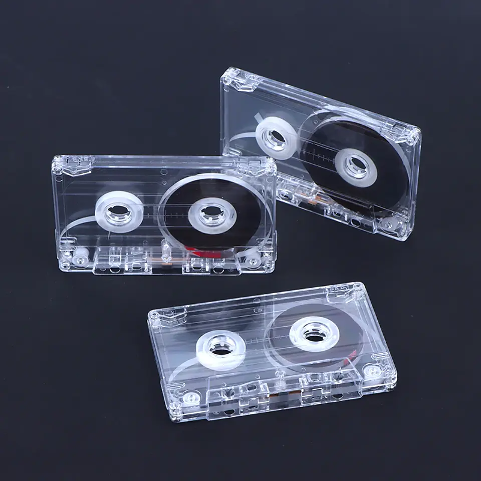 Casete estándar de 90 minutos con cinta de Audio magnética caja de almacenamiento transparente para grabación de música y voz 7