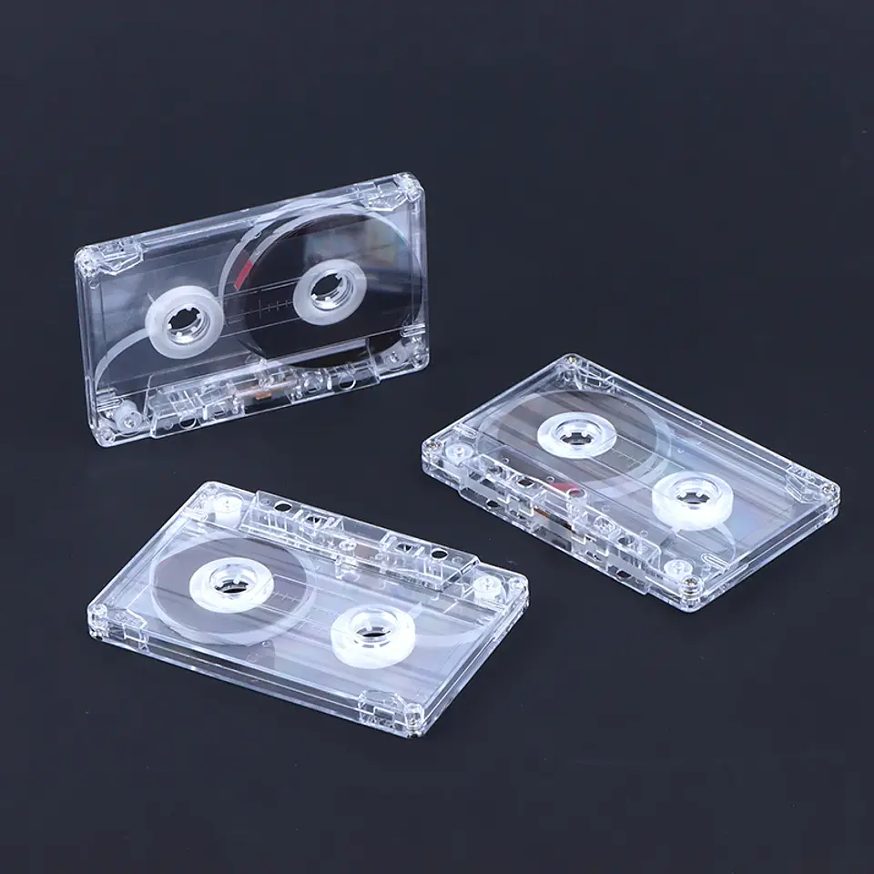 Casete estándar de 90 minutos con cinta de Audio magnética caja de almacenamiento transparente para grabación de música y voz 8