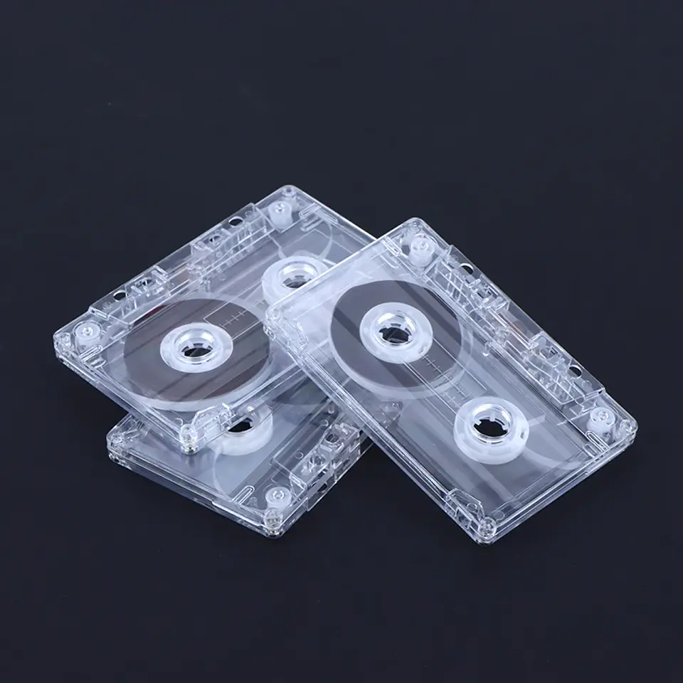 Casete estándar de 90 minutos con cinta de Audio magnética caja de almacenamiento transparente para grabación de música y voz 9