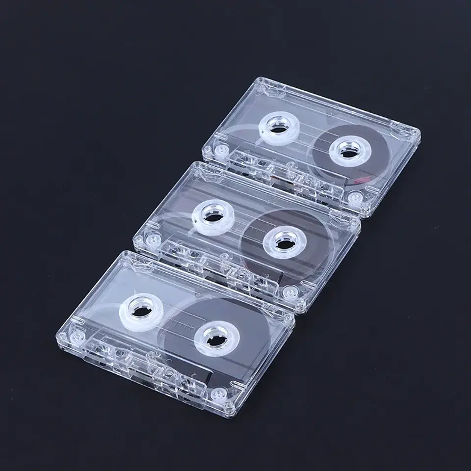 Casete estándar de 90 minutos con cinta de Audio magnética caja de almacenamiento transparente para grabación de música y voz 10