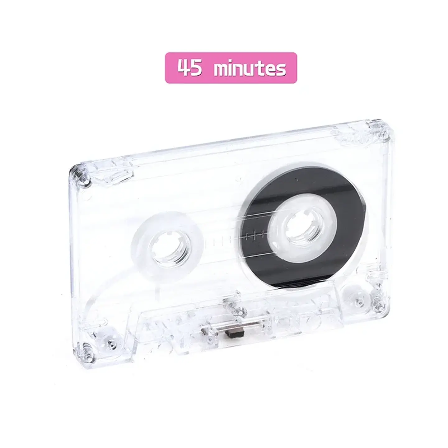 Casete estándar de 90 minutos con cinta de Audio magnética caja de almacenamiento transparente para grabación de música y voz 16