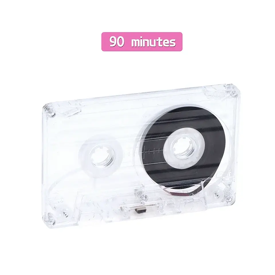 Casete estándar de 90 minutos con cinta de Audio magnética caja de almacenamiento transparente para grabación de música y voz 18