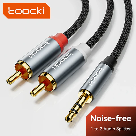 Cable de Audio RCA a conector auxiliar de 3,5mm conector Hifi Cable divisor de 3,5mm a 2RCA para amplificadores de TV PC Cable de altavoz DVD RCA