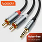 Cable de Audio RCA a conector auxiliar de 3,5mm conector Hifi Cable divisor de 3,5mm a 2RCA para amplificadores de TV PC Cable de altavoz DVD RCA - Miniatura 1