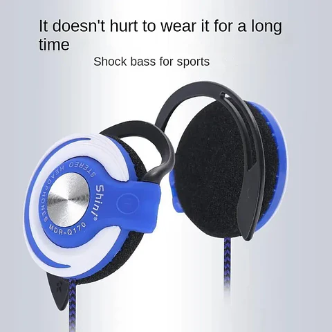 Audífonos con Gancho Para La Oreja, Audífonos Con Cable De Bajo Ruido, HIFI, Graves Pesados, Auriculares De Música ajustables