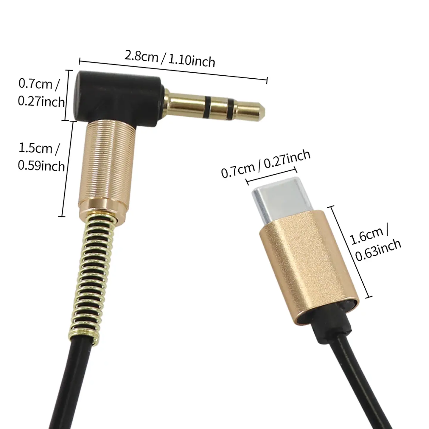 Cable de Audio USB C a 3,5mm tipo C a 3,5mm macho a macho Cable de altavoz auxiliar. 3