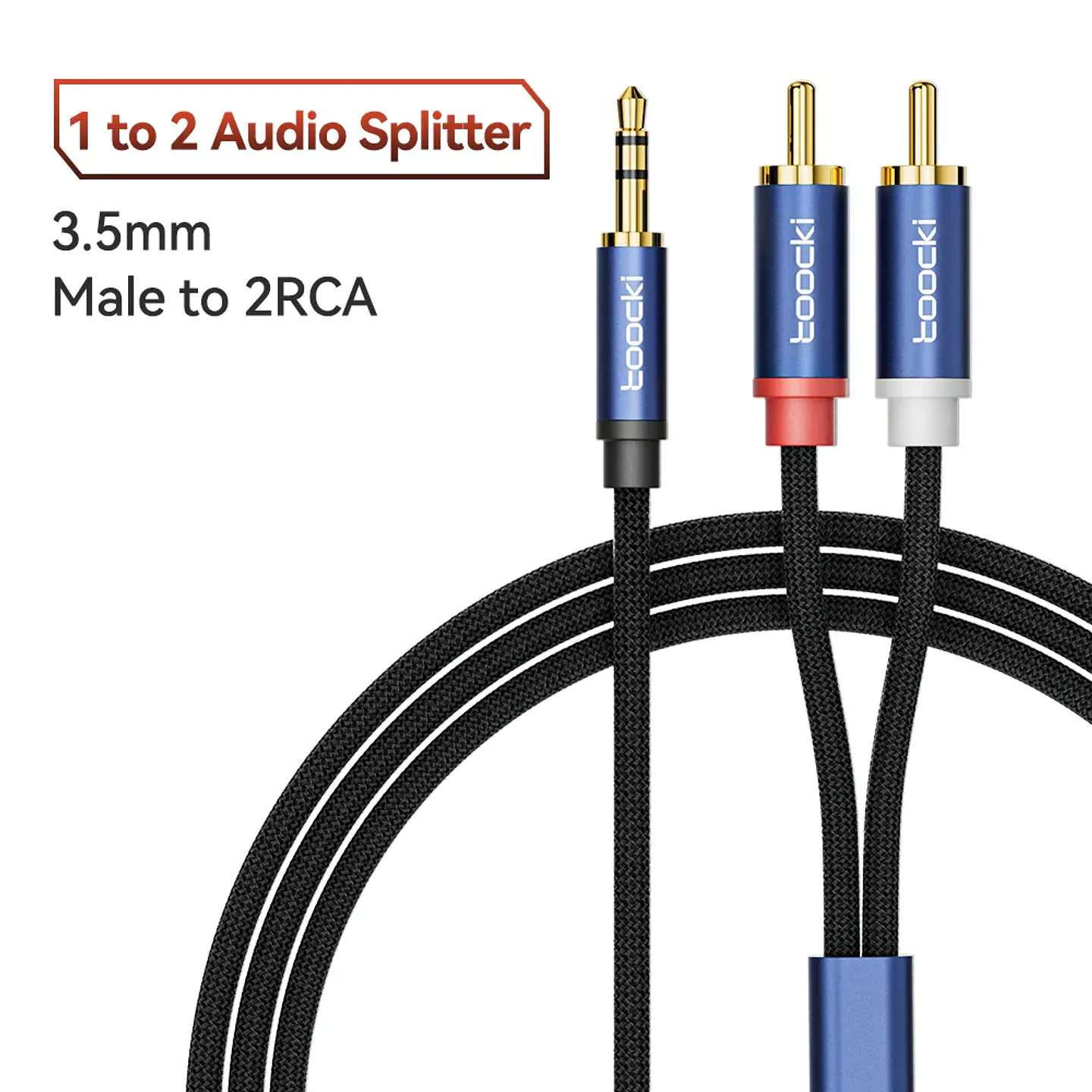 Cable de Audio RCA a conector auxiliar de 3,5mm conector Hifi Cable divisor de 3,5mm a 2RCA para amplificadores de TV PC Cable de altavoz DVD RCA 7