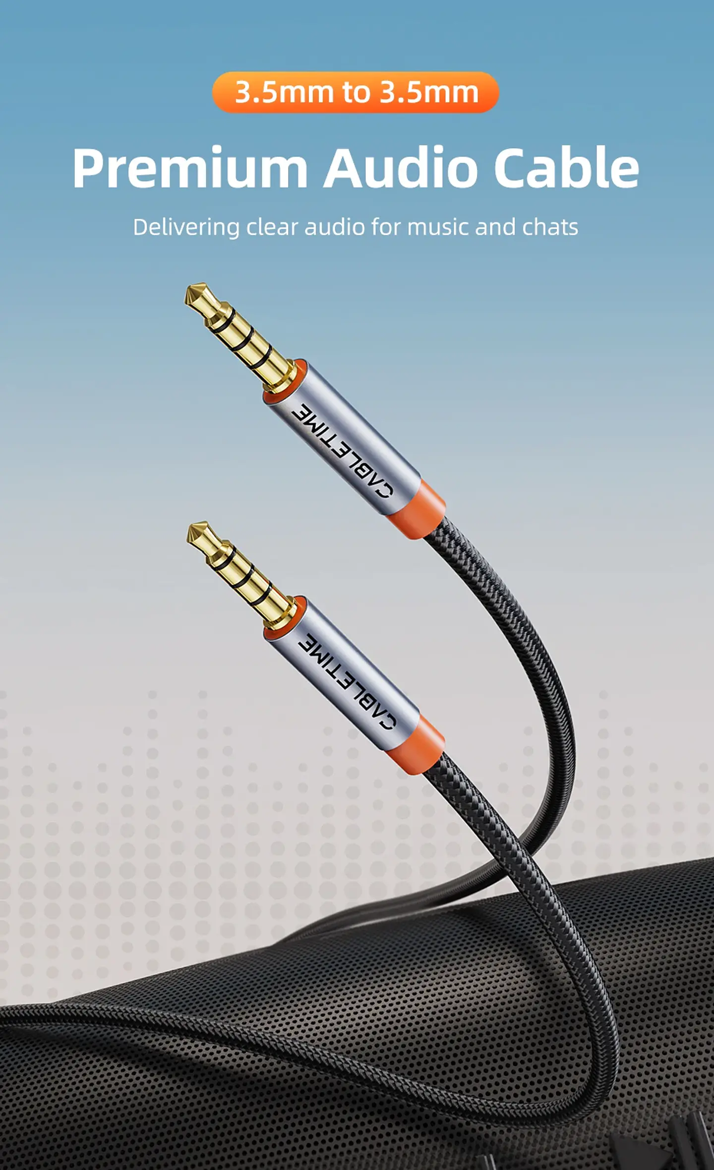 Cable de Audio de 4 polos de 3,5mm TRRS Cable auxiliar de 4 conductores para teléfono auriculares micrófono HIFI 7