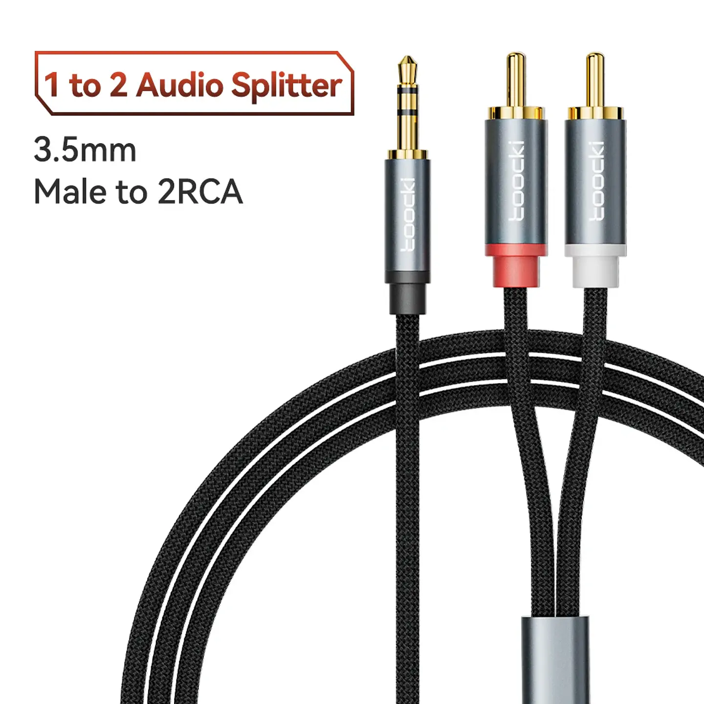 Cable de Audio RCA a conector auxiliar de 3,5mm conector Hifi Cable divisor de 3,5mm a 2RCA para amplificadores de TV PC Cable de altavoz DVD RCA 8