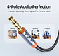 Cable de Audio de 4 polos de 3,5mm TRRS Cable auxiliar de 4 conductores para teléfono auriculares micrófono HIFI - Miniatura 13