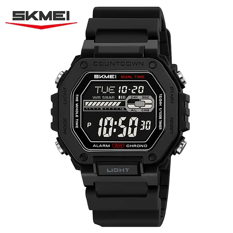 Reloj SKMEI 2523 deportivos con cuenta atrás para Hombre, relojes electrónicos impermeables, Reloj militar cronógrafo.