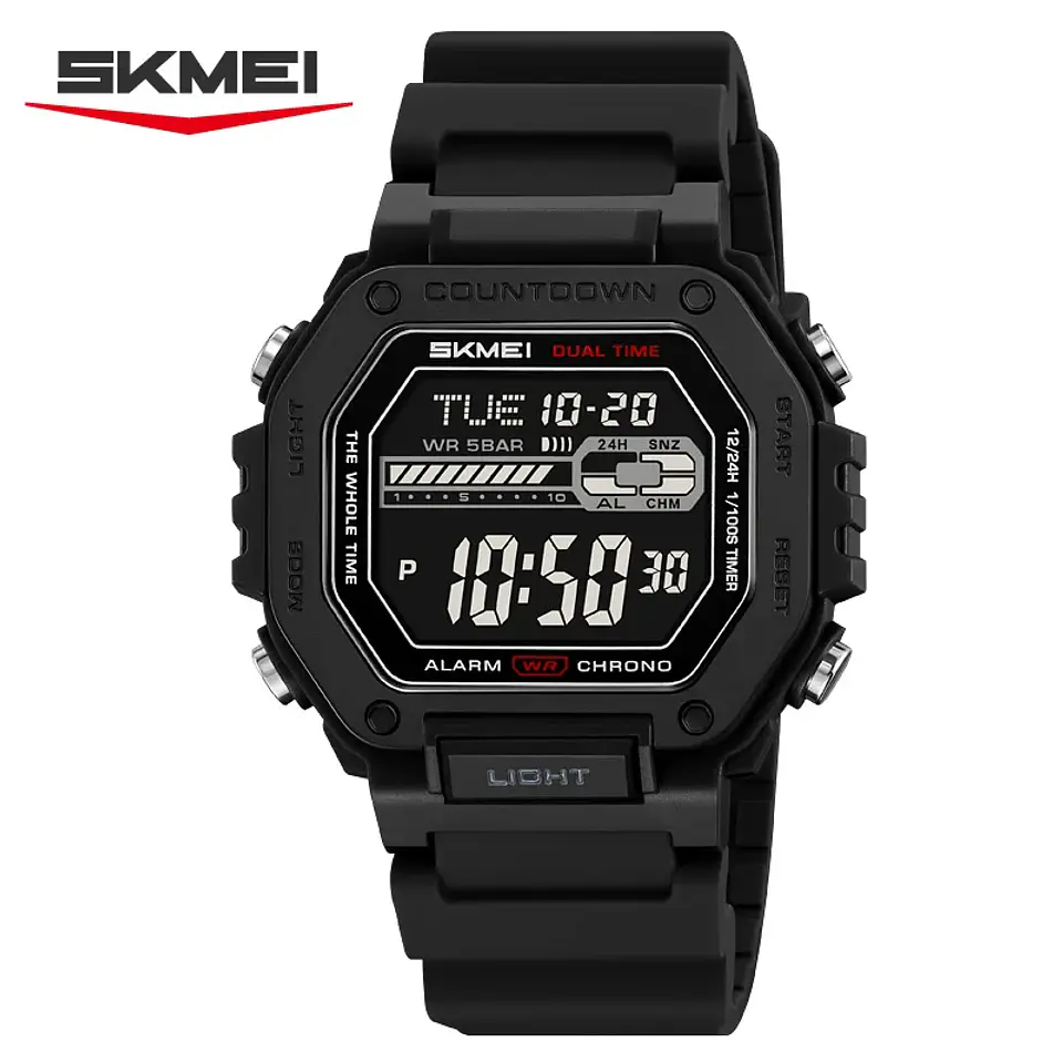 Reloj SKMEI 2523 deportivos con cuenta atrás para Hombre, relojes electrónicos impermeables, Reloj militar cronógrafo. 1