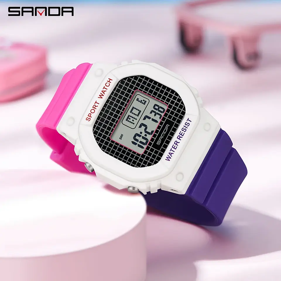 Reloj Digital LED SANDA para niños y niñas, reloj deportivo para niños, reloj electrónico resistente al agua, reloj de regalo informal para niños al aire libre 2