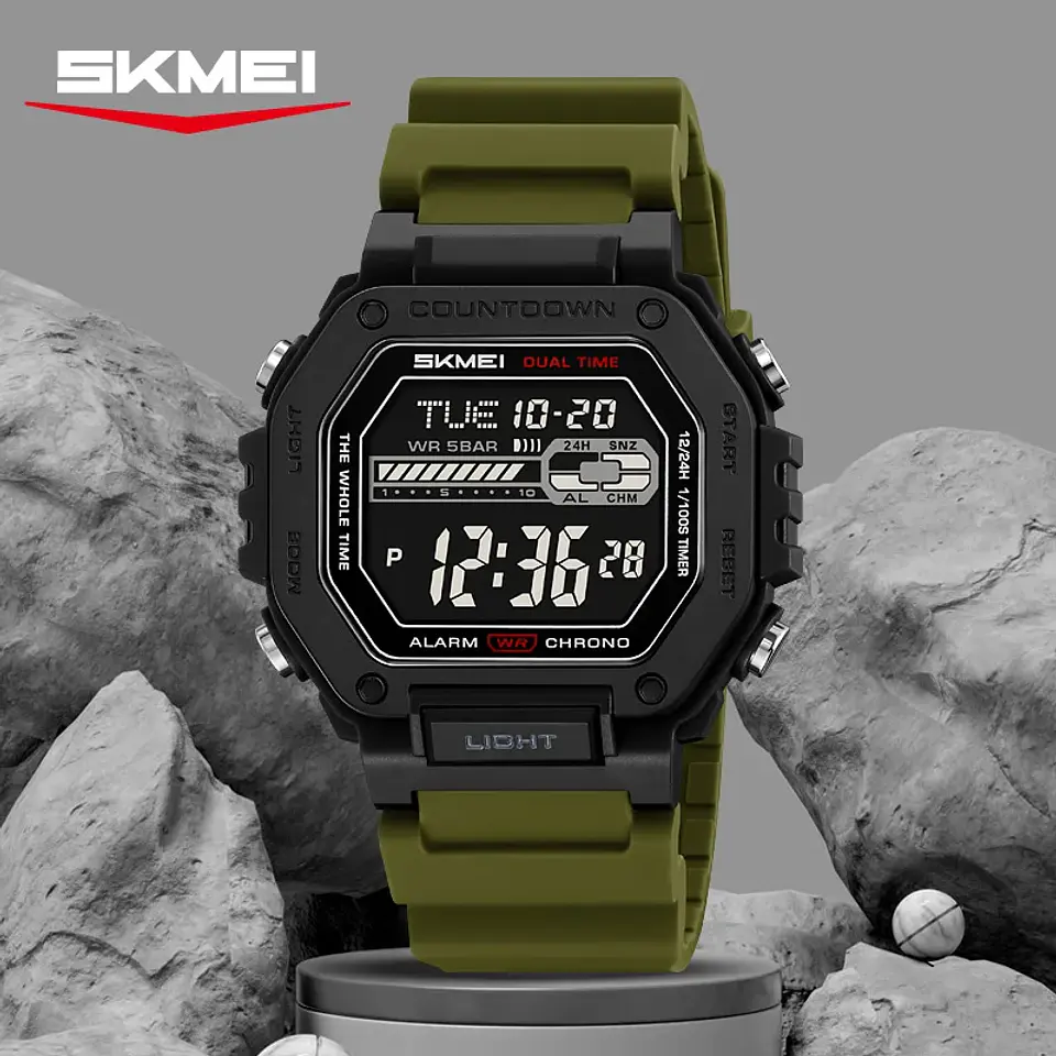 Reloj SKMEI 2523 deportivos con cuenta atrás para Hombre, relojes electrónicos impermeables, Reloj militar cronógrafo. 3
