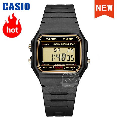 Casio  F-91WG-9 Reloj cuadrado pequeño y versátil Diseño retro cómodo.