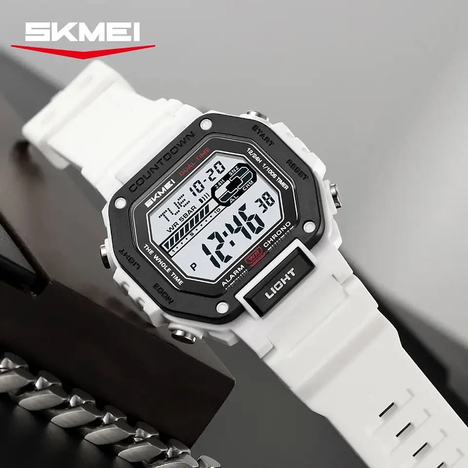 Reloj SKMEI 2523 deportivos con cuenta atrás para Hombre, relojes electrónicos impermeables, Reloj militar cronógrafo. 4