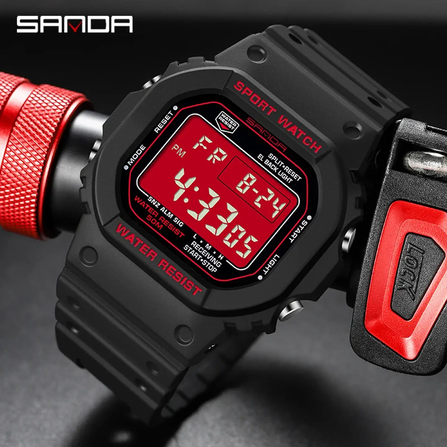 Reloj Digital SANDA de la mejor marca a la moda estilo G para hombre, relojes deportivos impermeables. 1