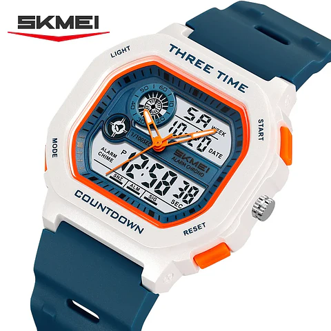 SKMEI 2641 Nuevo Reloj Digital Deportivo de Doble Pantalla para Hombre, Reloj Militar Electrónico Multifuncional a Prueba de Agua.