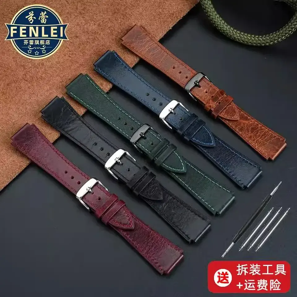 Correa de reloj Retro de cuero genuino para Casio AE1200 AE1300 A158W/A168 W-216H, correa de reloj Vintage, pulsera de boca convexa para hombre de 18MM 3