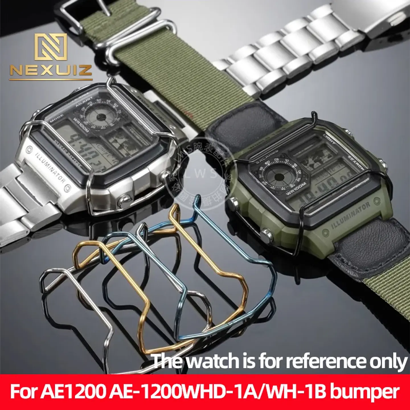 Protección para Casio AE1200 AE-1200WHD-1A AE1300 protector accesorios de parachoques de acero de alta calidad accesorios de reloj 1