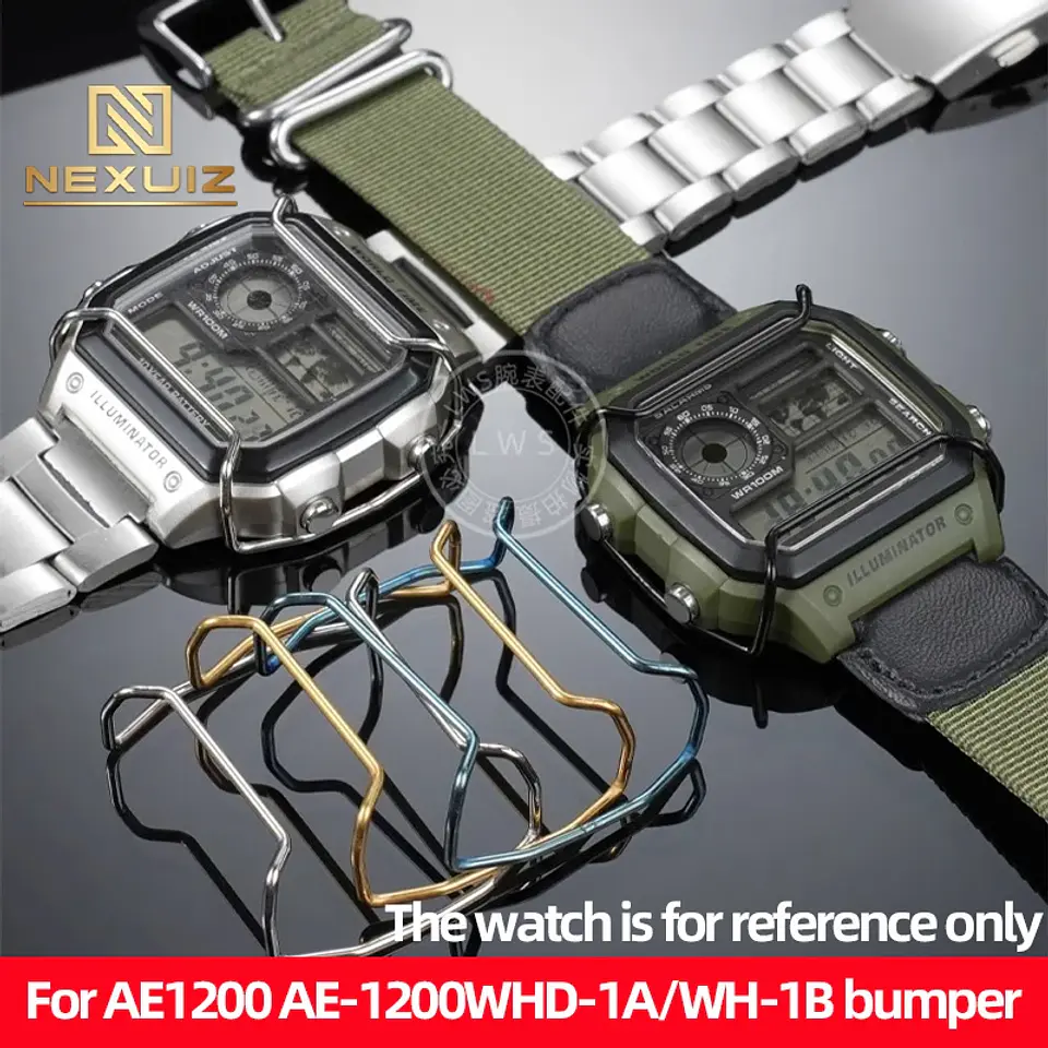 Protección para Casio AE1200 AE-1200WHD-1A AE1300 protector accesorios de parachoques de acero de alta calidad accesorios de reloj 1