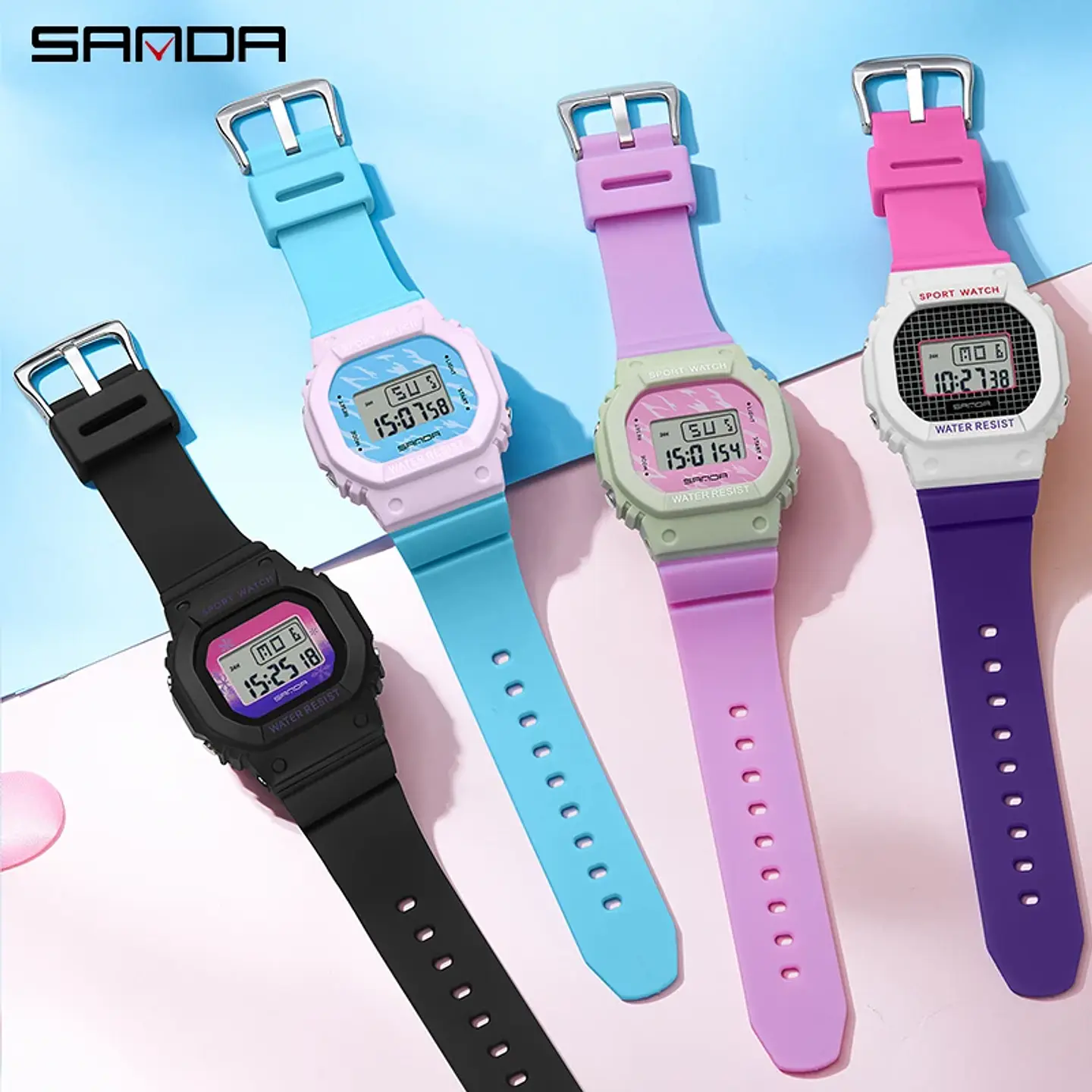 Reloj Digital LED SANDA para niños y niñas, reloj deportivo para niños, reloj electrónico resistente al agua, reloj de regalo informal para niños al aire libre 3