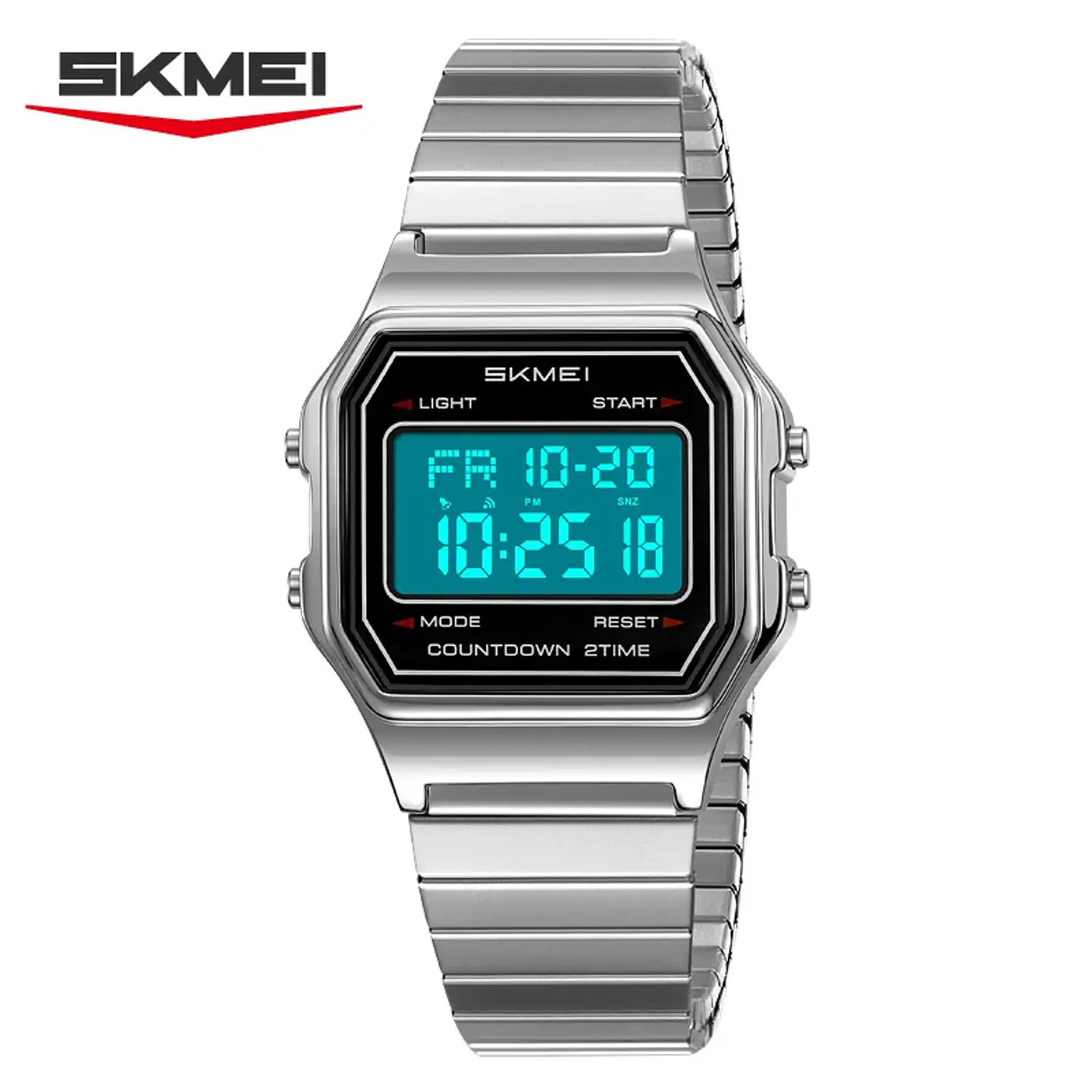 Reloj Digital SKMEI 2465 de lujo para hombre, reloj electrónico resistente al agua de acero inoxidable. 2