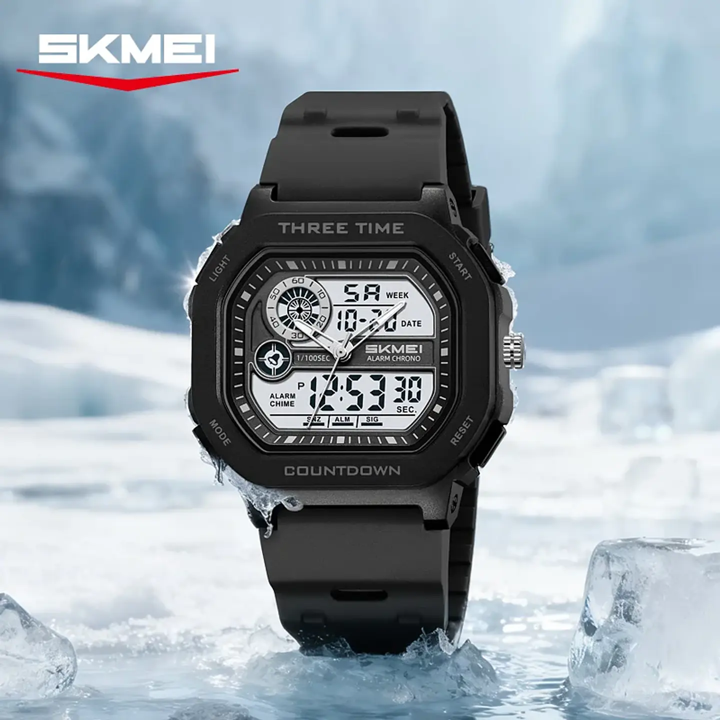 SKMEI 2641 Nuevo Reloj Digital Deportivo de Doble Pantalla para Hombre, Reloj Militar Electrónico Multifuncional a Prueba de Agua. 3