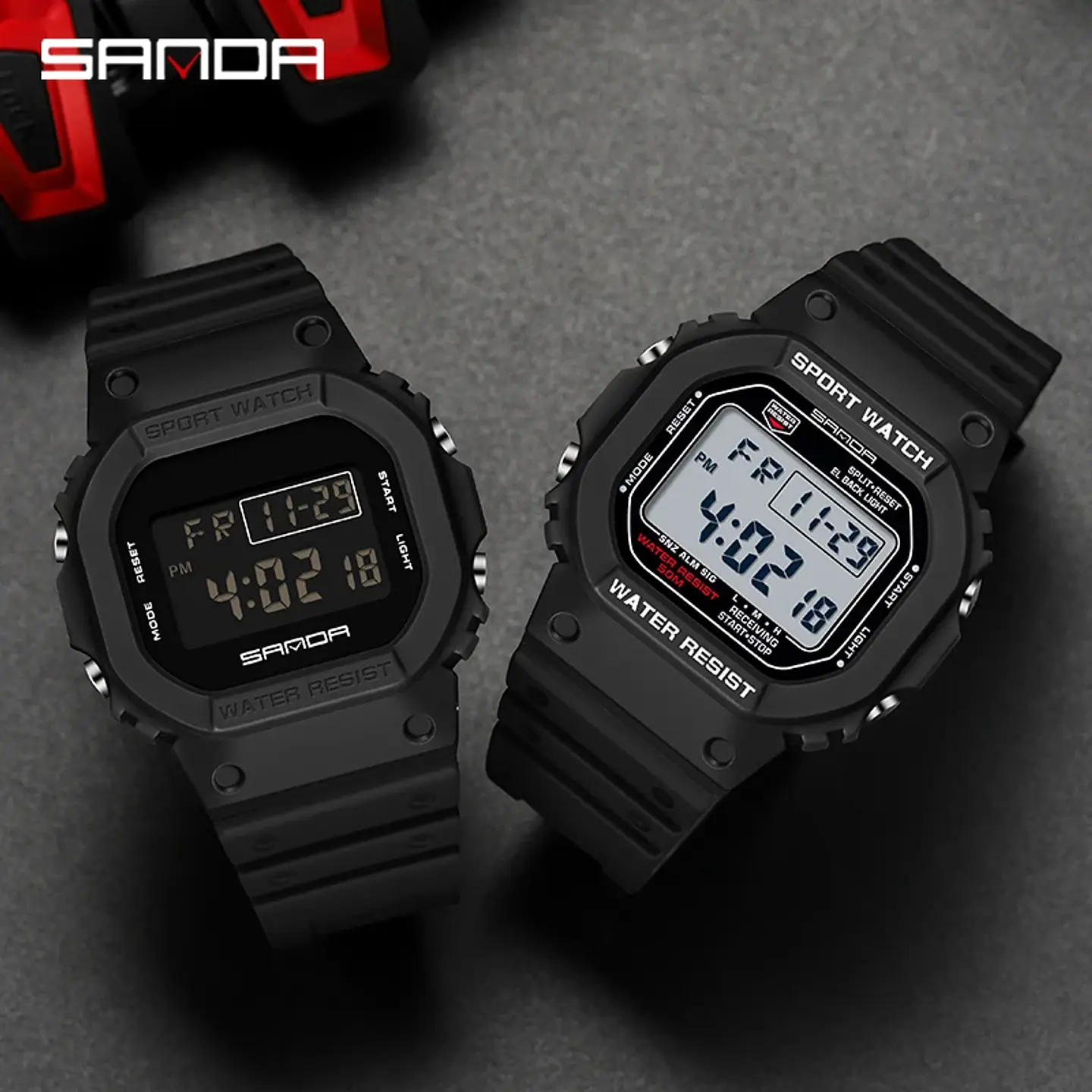 Reloj Digital SANDA de la mejor marca a la moda estilo G para hombre, relojes deportivos impermeables. 2