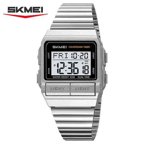 Reloj Electrónico Digital Deportivo SKMEI 2475, Nuevo, Resistente al Agua, para Hombre y Mujer, Diseño Simple, con Luz Nocturna EL, Reloj de Lujo