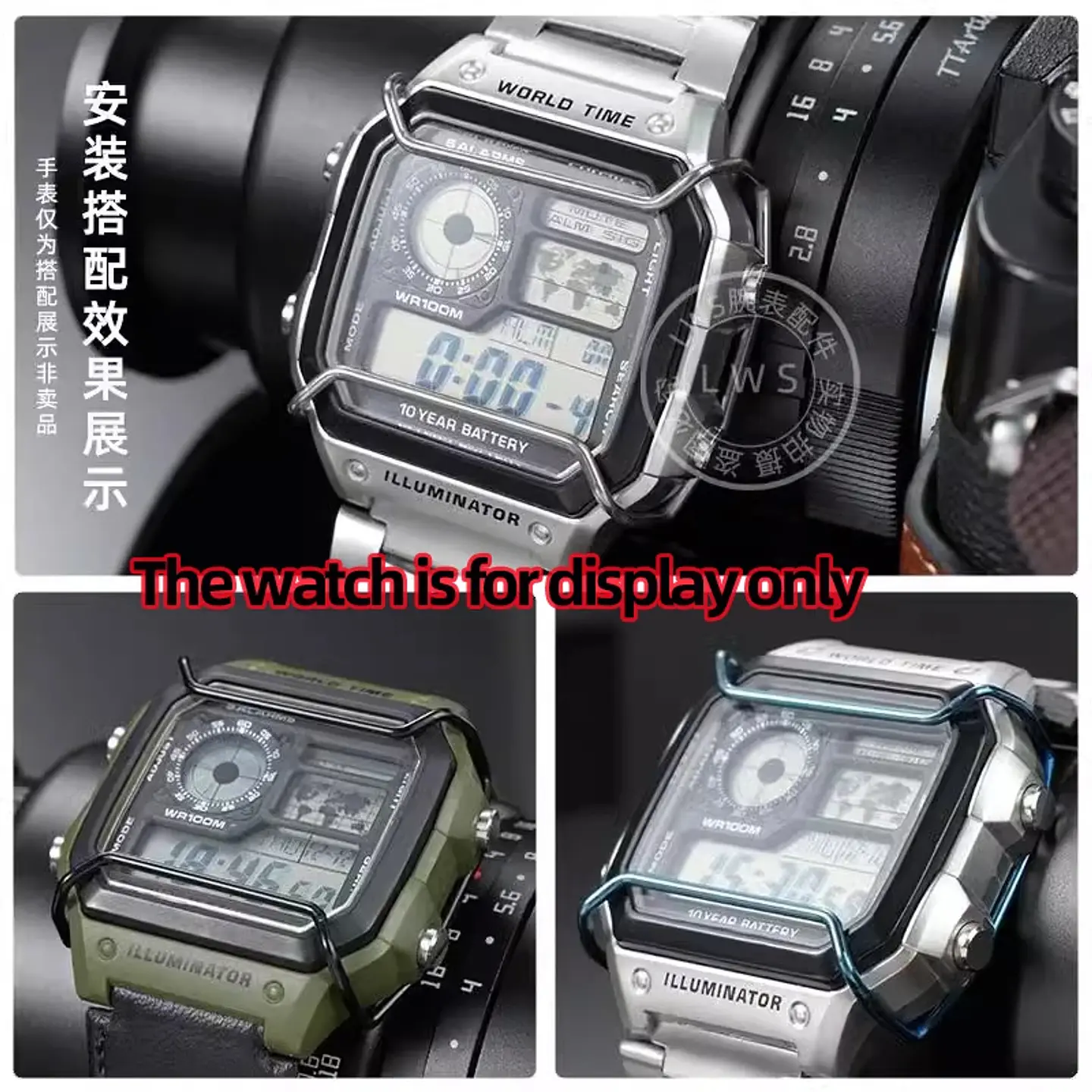 Protección para Casio AE1200 AE-1200WHD-1A AE1300 protector accesorios de parachoques de acero de alta calidad accesorios de reloj 4