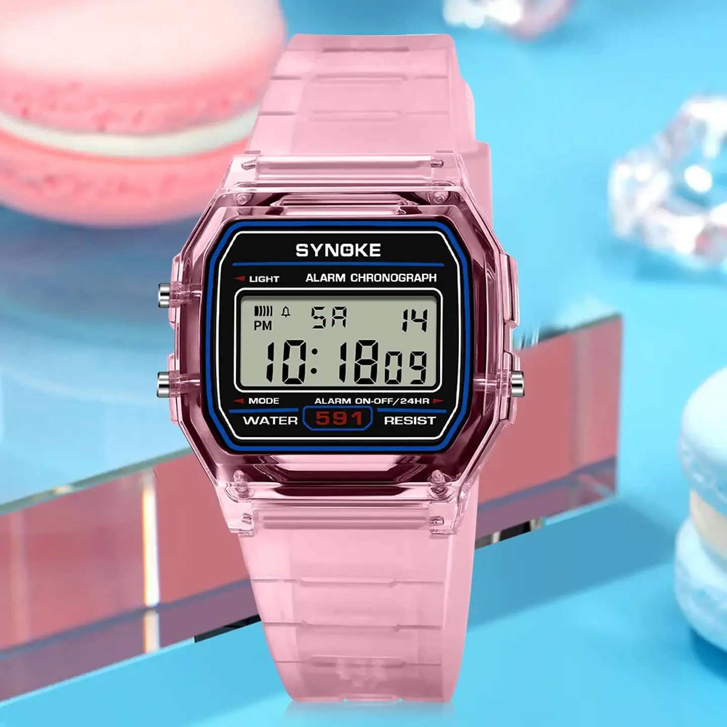 Reloj Digital SYNOKE para estudiantes, reloj deportivo Unisex, reloj deportivo multifunción resistente al agua con LED luminoso, reloj clásico para hombres y mujeres 1