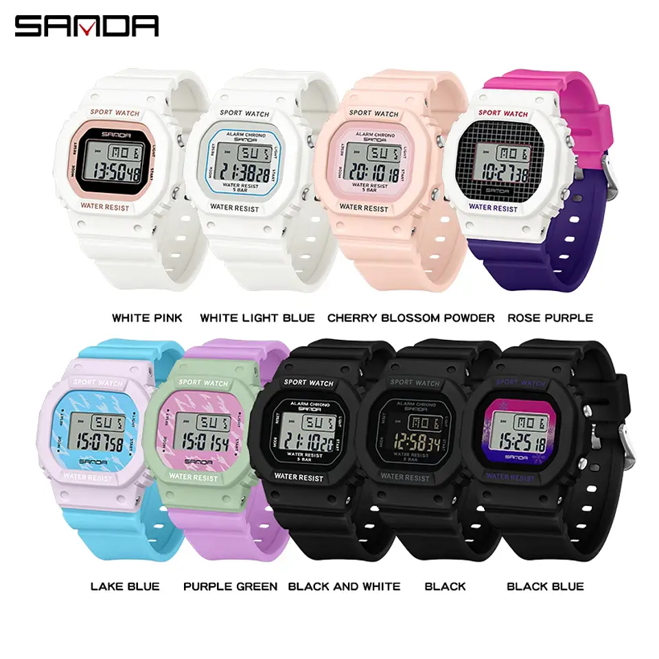 Reloj Digital LED SANDA para niños y niñas, reloj deportivo para niños, reloj electrónico resistente al agua, reloj de regalo informal para niños al aire libre 6