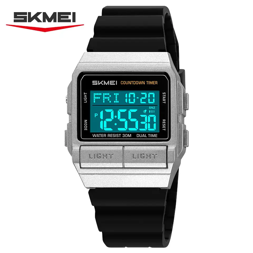 Reloj Electrónico Digital Deportivo SKMEI 2475, Nuevo, Resistente al Agua, para Hombre y Mujer, Diseño Simple, con Luz Nocturna EL, Reloj de Lujo 2