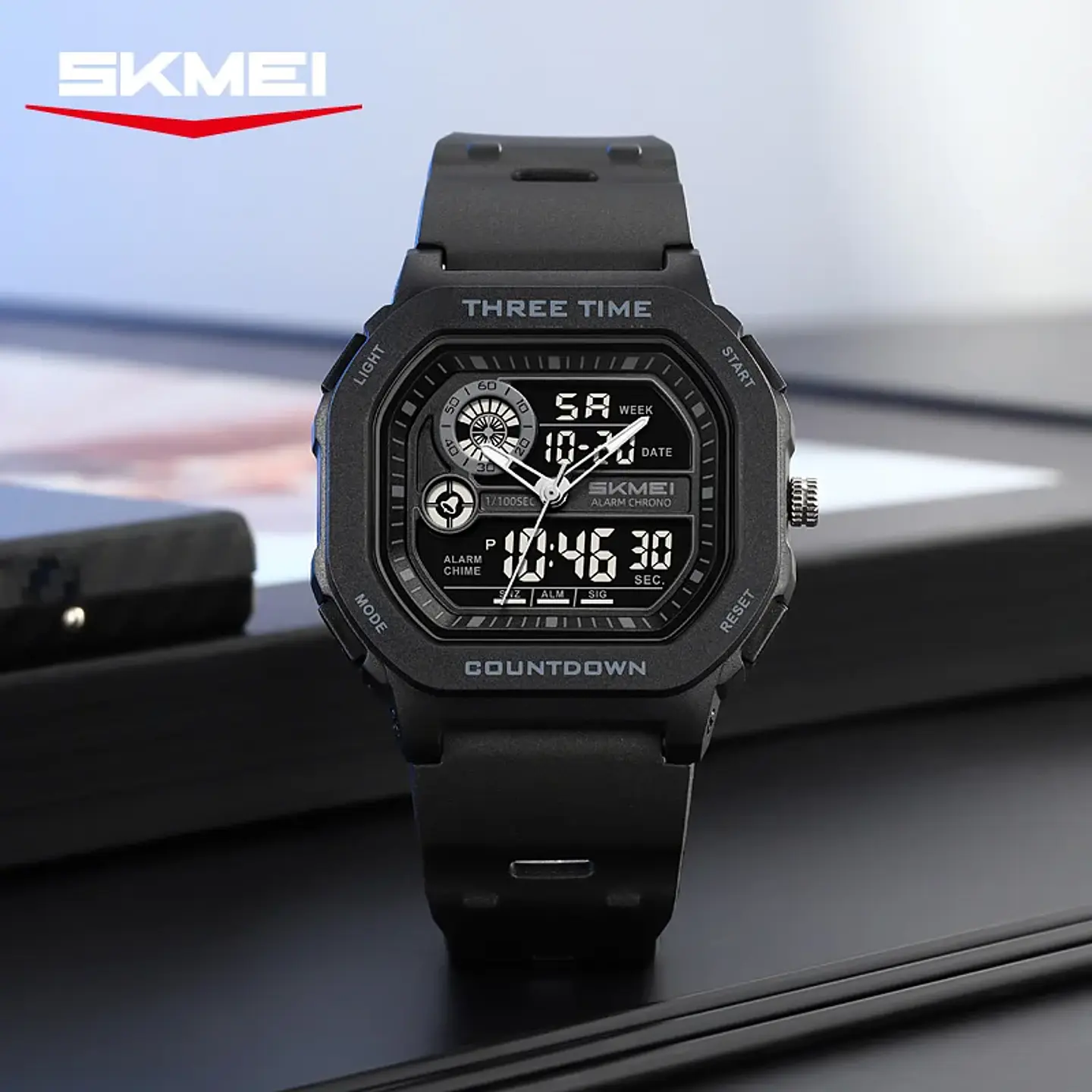 SKMEI 2641 Nuevo Reloj Digital Deportivo de Doble Pantalla para Hombre, Reloj Militar Electrónico Multifuncional a Prueba de Agua. 4