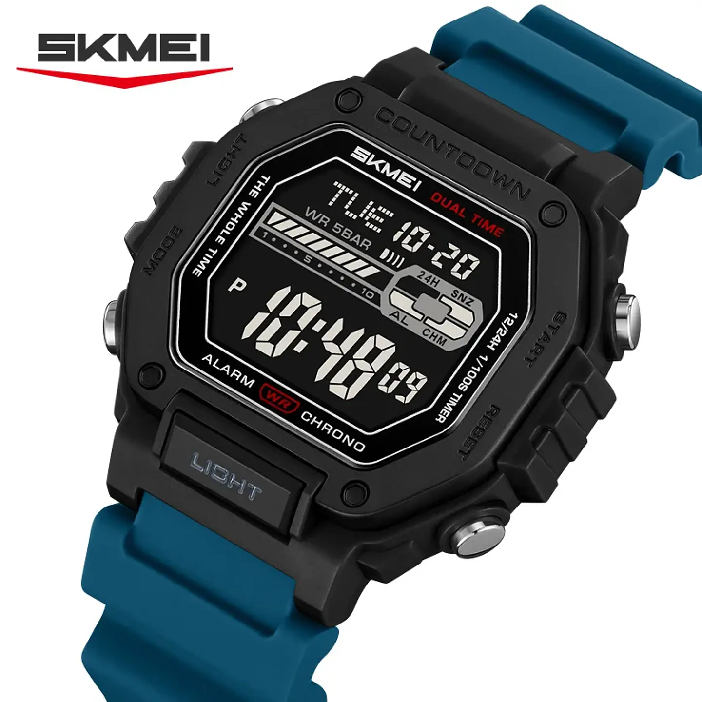 Reloj SKMEI 2523 deportivos con cuenta atrás para Hombre, relojes electrónicos impermeables, Reloj militar cronógrafo. 6