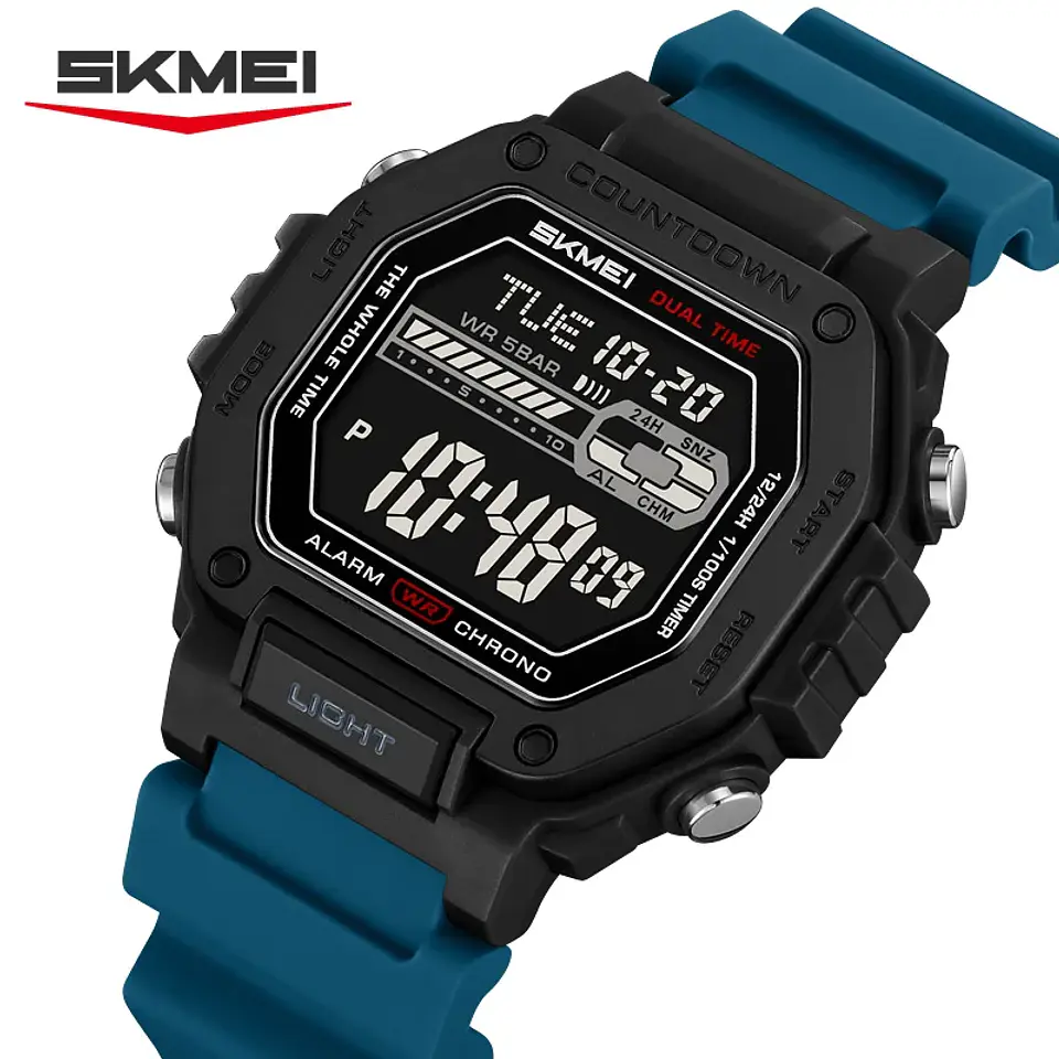 Reloj SKMEI 2523 deportivos con cuenta atrás para Hombre, relojes electrónicos impermeables, Reloj militar cronógrafo. 6