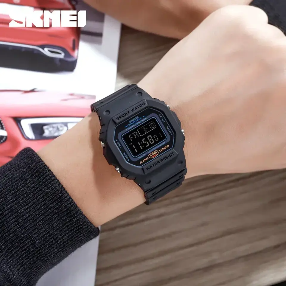 SKMEI 1628 relojes digitales de lujo para Hombre, relojes de pulsera electrónicos deportivos impermeables para Hombre, Reloj con luz trasera militar, Reloj 1988 para Hombre 5