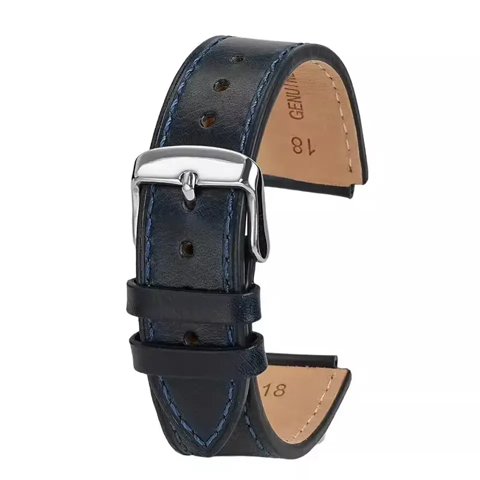 Correa de reloj Retro de cuero genuino para Casio AE1200 AE1300 A158W/A168 W-216H, correa de reloj Vintage, pulsera de boca convexa para hombre de 18MM 6