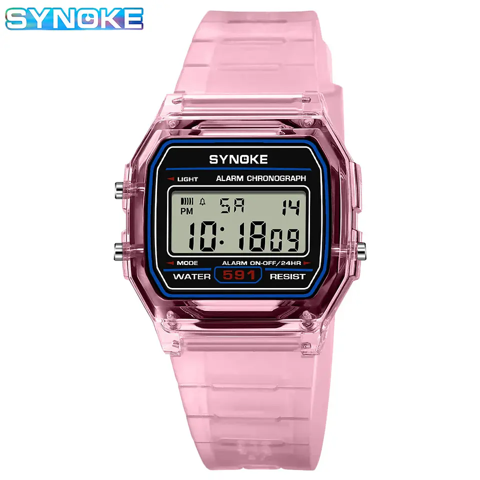Reloj Digital SYNOKE para estudiantes, reloj deportivo Unisex, reloj deportivo multifunción resistente al agua con LED luminoso, reloj clásico para hombres y mujeres 3