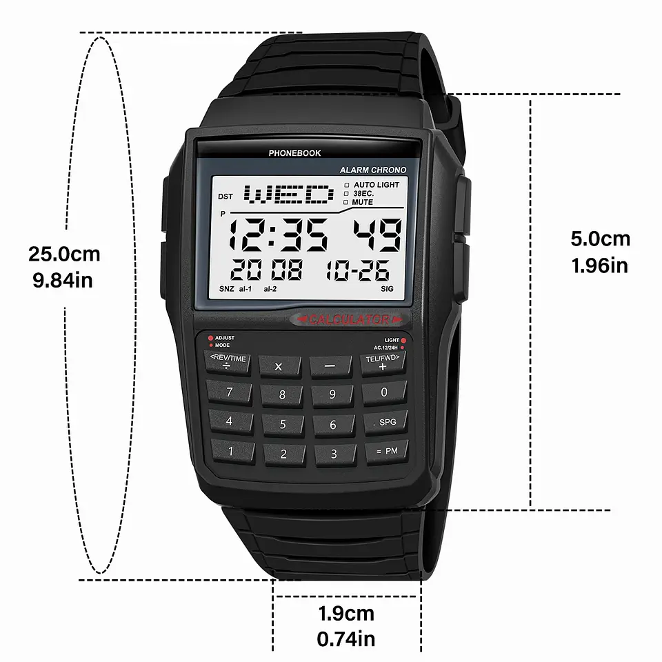 Reloj con calculadora multifunción deportiva digital. 6
