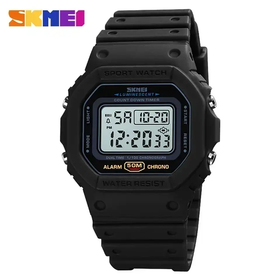 SKMEI 1628 relojes digitales de lujo para Hombre, relojes de pulsera electrónicos deportivos impermeables para Hombre, Reloj con luz trasera militar, Reloj 1988 para Hombre 7
