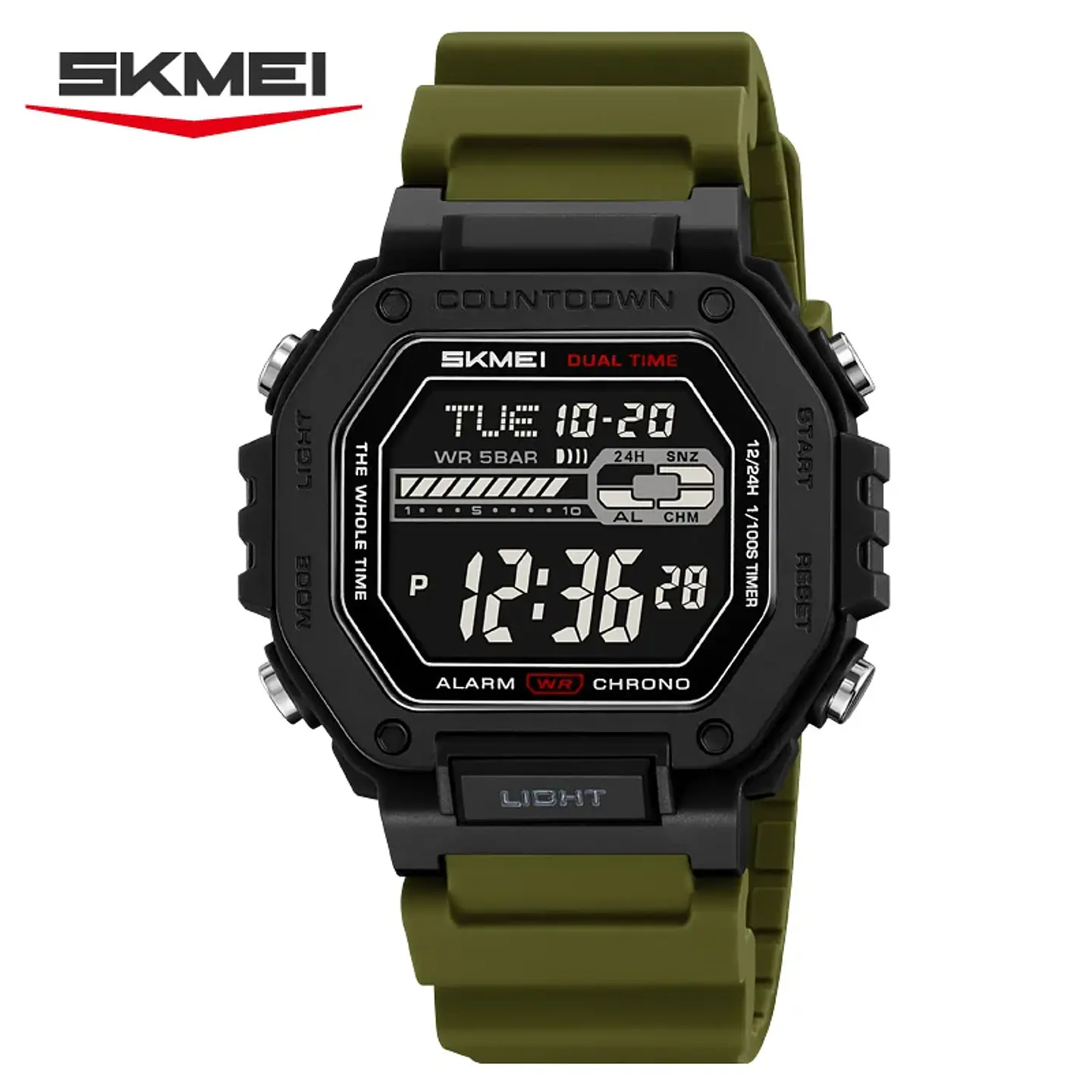 Reloj SKMEI 2523 deportivos con cuenta atrás para Hombre, relojes electrónicos impermeables, Reloj militar cronógrafo. 7