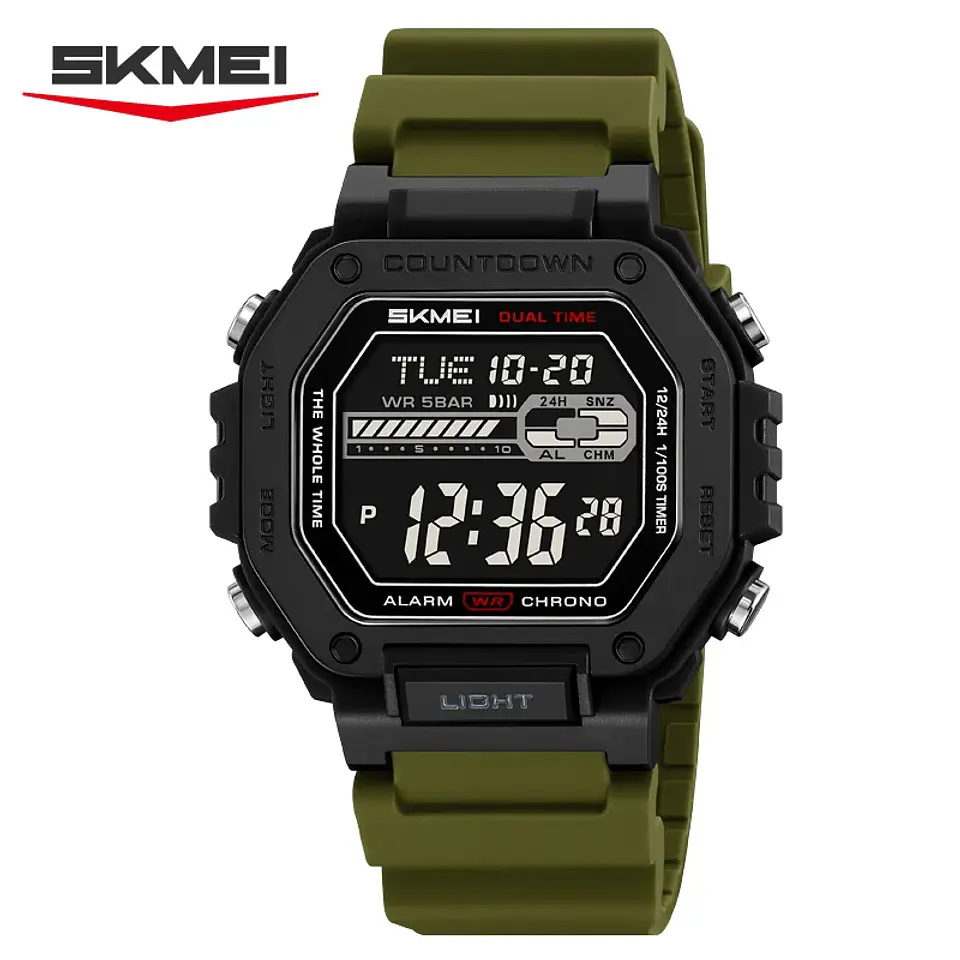 Reloj SKMEI 2523 deportivos con cuenta atrás para Hombre, relojes electrónicos impermeables, Reloj militar cronógrafo. 7