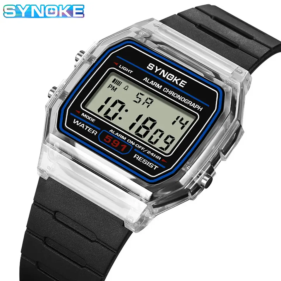 Reloj Digital SYNOKE para estudiantes, reloj deportivo Unisex, reloj deportivo multifunción resistente al agua con LED luminoso, reloj clásico para hombres y mujeres 5
