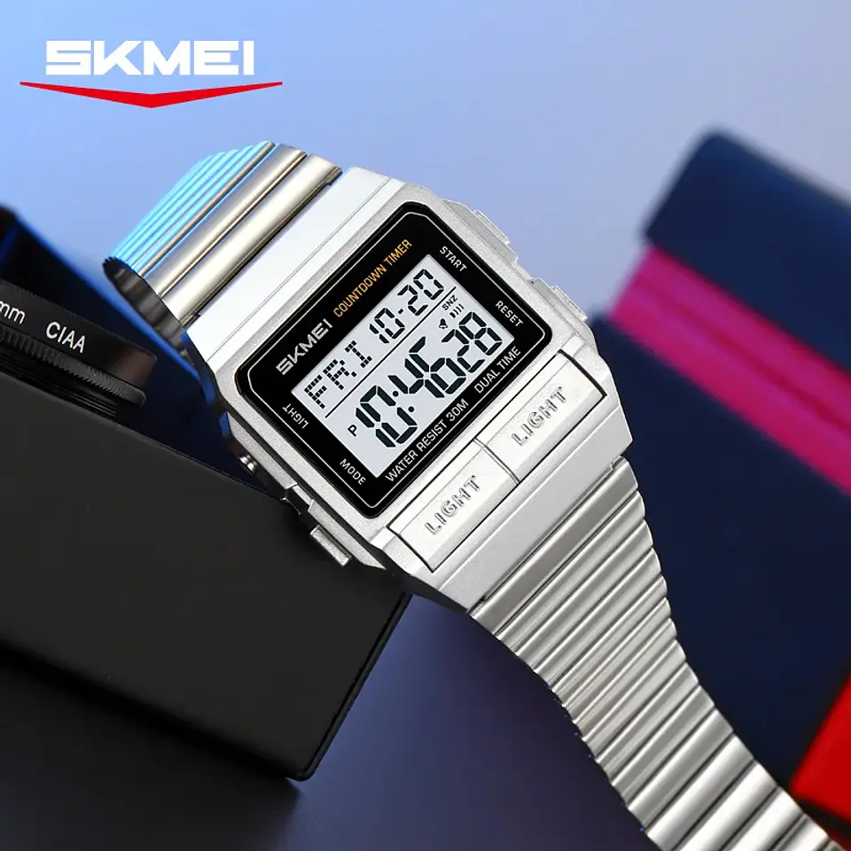 Reloj Electrónico Digital Deportivo SKMEI 2475, Nuevo, Resistente al Agua, para Hombre y Mujer, Diseño Simple, con Luz Nocturna EL, Reloj de Lujo 3
