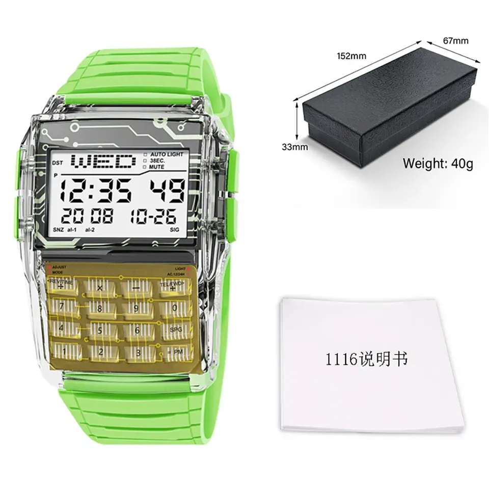 Reloj con calculadora multifunción deportiva digital. 8