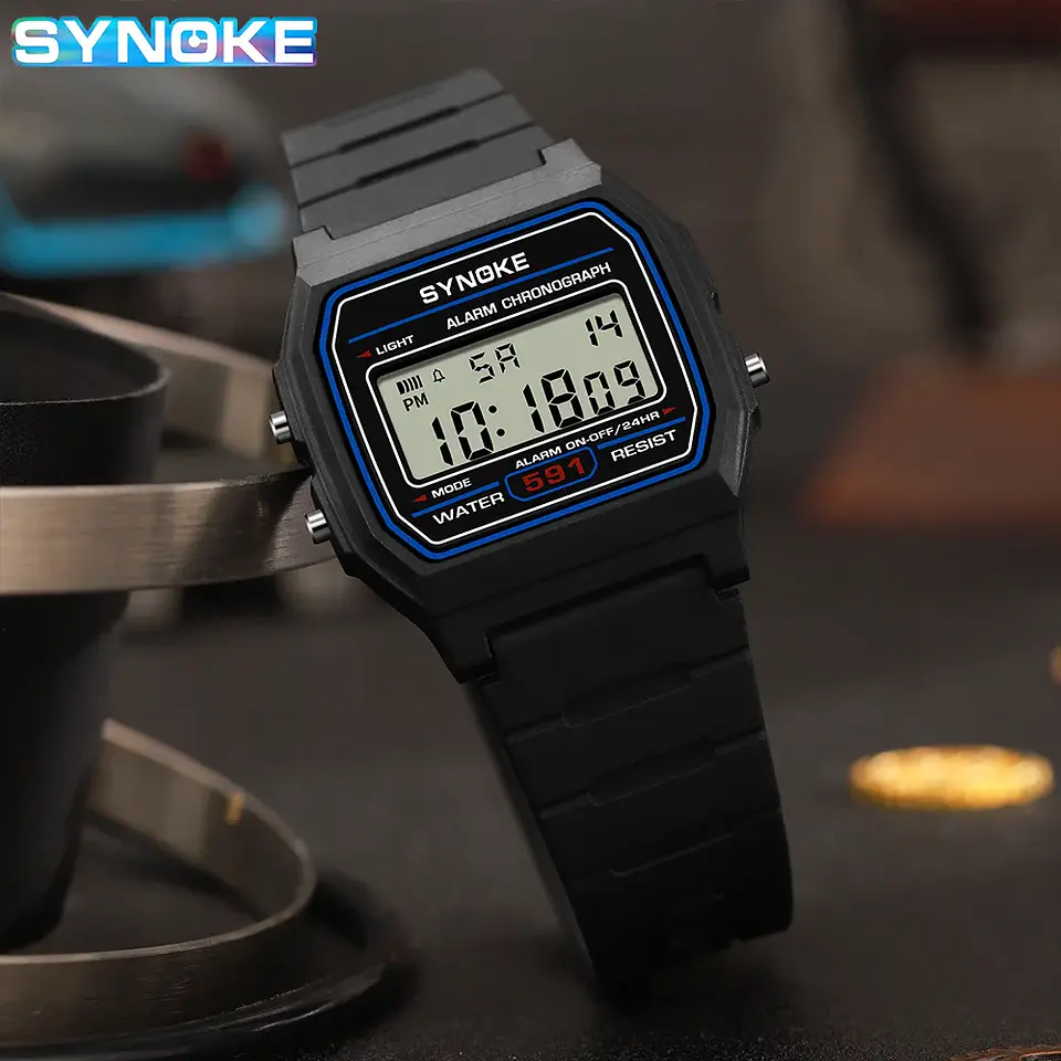 Reloj Digital SYNOKE para estudiantes, reloj deportivo Unisex, reloj deportivo multifunción resistente al agua con LED luminoso, reloj clásico para hombres y mujeres 6