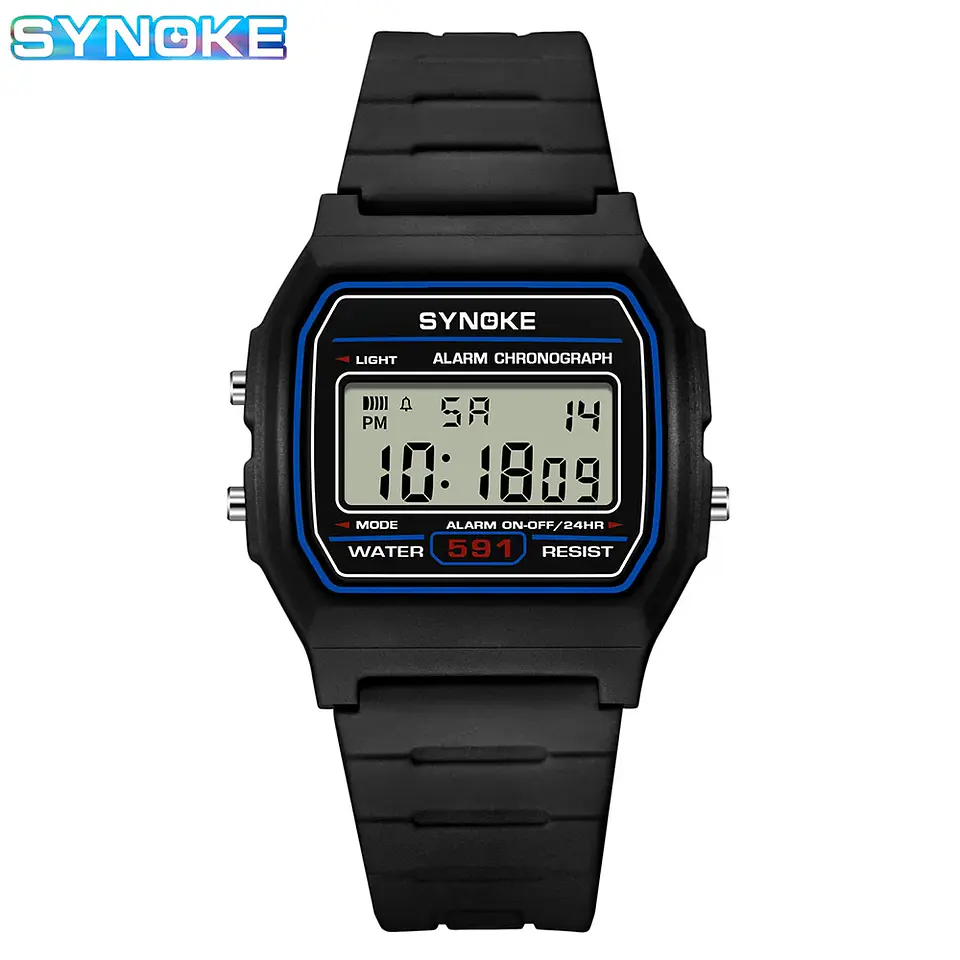 Reloj Digital SYNOKE para estudiantes, reloj deportivo Unisex, reloj deportivo multifunción resistente al agua con LED luminoso, reloj clásico para hombres y mujeres 7