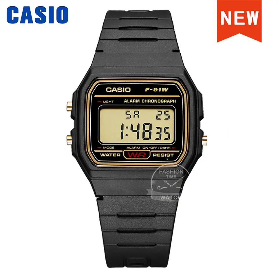 Casio  F-91WG-9 Reloj cuadrado pequeño y versátil Diseño retro cómodo. 7
